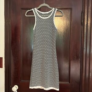 Black and white knit dress